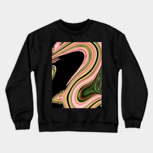 modern abstract black yellow pink swirls Crewneck Sweatshirt